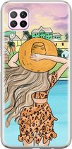 Huawei P40 Lite hoesje siliconen - Sunset girl | Huawei P40 Lite case | multi | TPU backcover transparant
