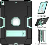 iPad Air 2019 10.5 inch Hybrid Shockproof Protection Case Armor met standaard (zwart / mintgroen)