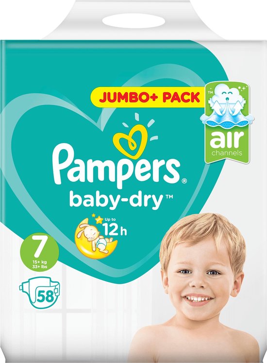 Pampers Baby Dry Luiers - Maat 7 - 58 Stuks | bol