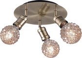 LED Plafondspot - Trion Korli - E27 Fitting - 3-lichts - Rond - Mat Brons - Aluminium - BES LED