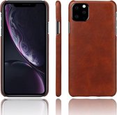 geschikt voor Apple iPhone 11 Pro Max vintage leren hoesje - bruin met Privacy Glas