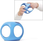 OIBO / Blauw 6.4x6.4x6.4cm, soft-grip baby bal, in siliconen rubber, in doos 8.6x6.4x15cm, 0+