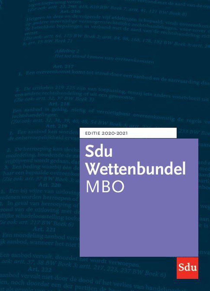 Educatieve wettenverzameling  -  Sdu Wettenbundel 2020-2021 - SDU