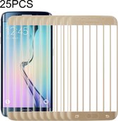 25 STUKS Voor Galaxy S6 Edge 0.3mm 9H Oppervlaktehardheid 3D Gebogen schermvullende afdekking Explosieveilige gehard glasfilm (goud)