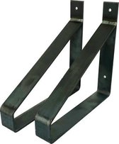 GoudmetHout Industriële Plankdragers 25 cm - Staal - Zonder Coating - 4 cm x 25 cm x 25 cm - Plankendrager