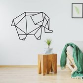 Origami Muursticker Olifant -  Lichtbruin -  100 x 67 cm  -  origami  alle muurstickers  dieren - Muursticker4Sale