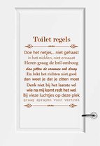 Toilet Regels -  Bruin -  80 x 101 cm  -  toilet raam en deurstickers - toilet  alle - Muursticker4Sale