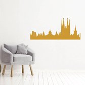 Muursticker Barcelona -  Goud -  160 x 70 cm  -  woonkamer  steden  alle - Muursticker4Sale