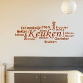 Muursticker Keuken -  Bruin -  80 x 30 cm  -  keuken  nederlandse teksten  alle - Muursticker4Sale