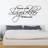 Muursticker Slaaplekker Droom Zacht Welterusten - Zwart - 160 x 83 cm - slaapkamer alle