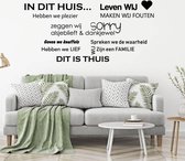 Muurtekst In Dit Huis -  Rood -  80 x 38 cm  -  woonkamer  nederlandse teksten  alle - Muursticker4Sale