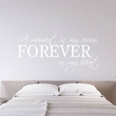 Muursticker A Moment In My Arms, Forever In My Heart - Wit - 120 x 57 cm - slaapkamer woonkamer engelse teksten