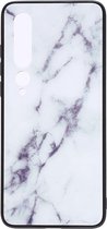 Shop4 - Geschikt voor Xiaomi Mi 10 Hoesje - Harde Back Case Marmer Wit