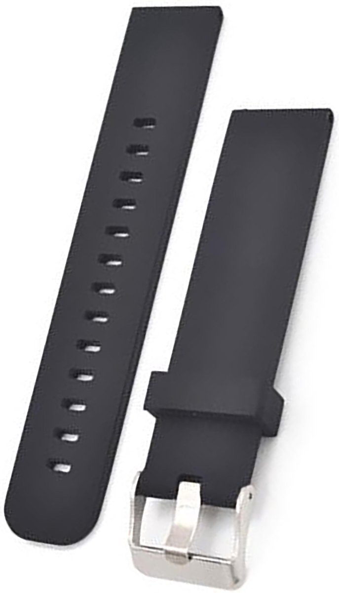 Horlogeband van Siliconen voor Fossil Q Crewmaster / Founder / Goodwin / Grant / Marshal / Minimalist / Wander 22 mm | Horloge Band - Horlogebandjes | Zwart met Zilveren Gesp
