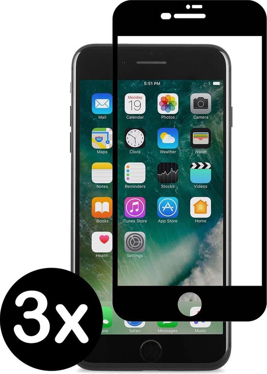 iPhone SE 2020 Screenprotector Gehard Glas 3D Full Screen 3 PACK