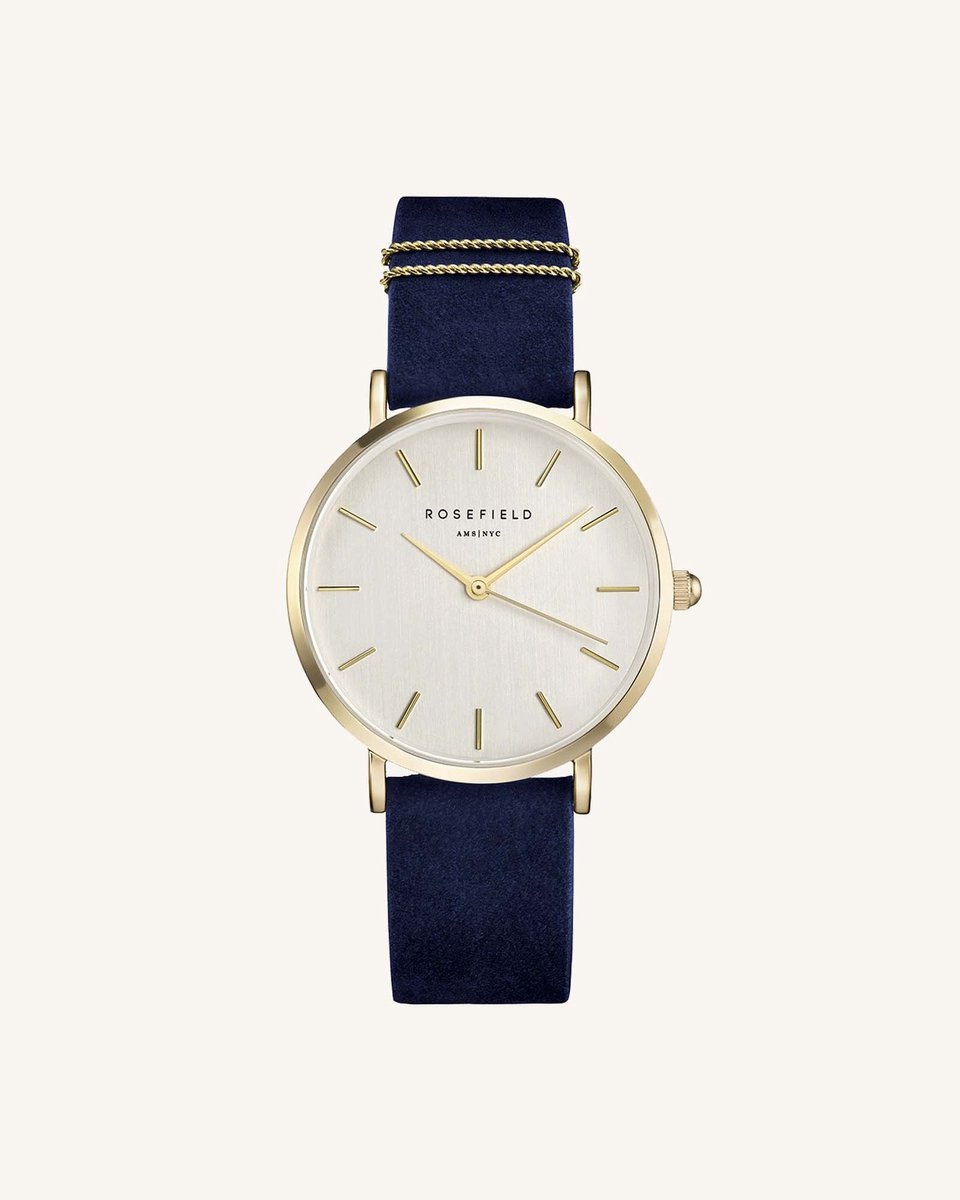 Rosefield West Village Dames Horloge - Goud Blauw Ø33mm - WBUG-W70