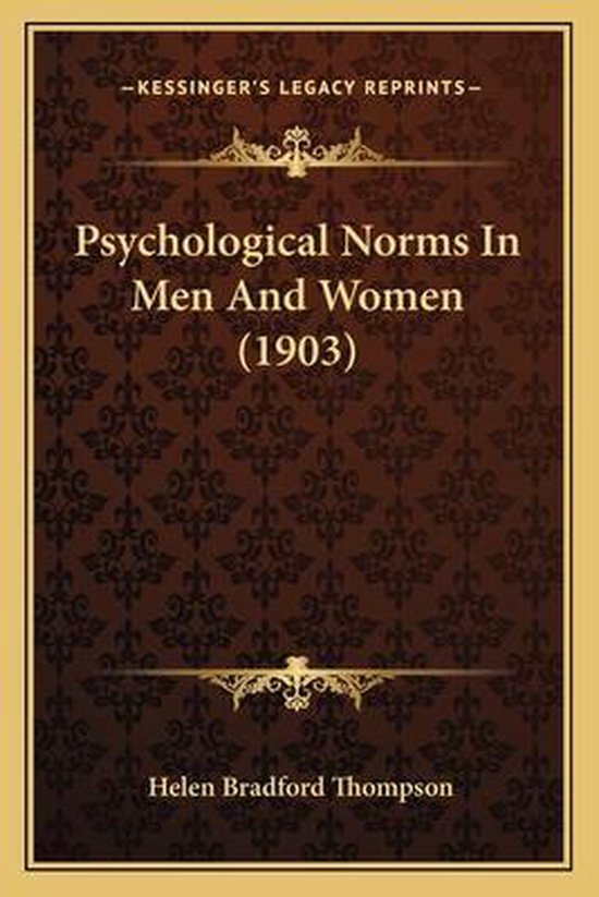 Psychological Norms in Men and Women (1903) - cover