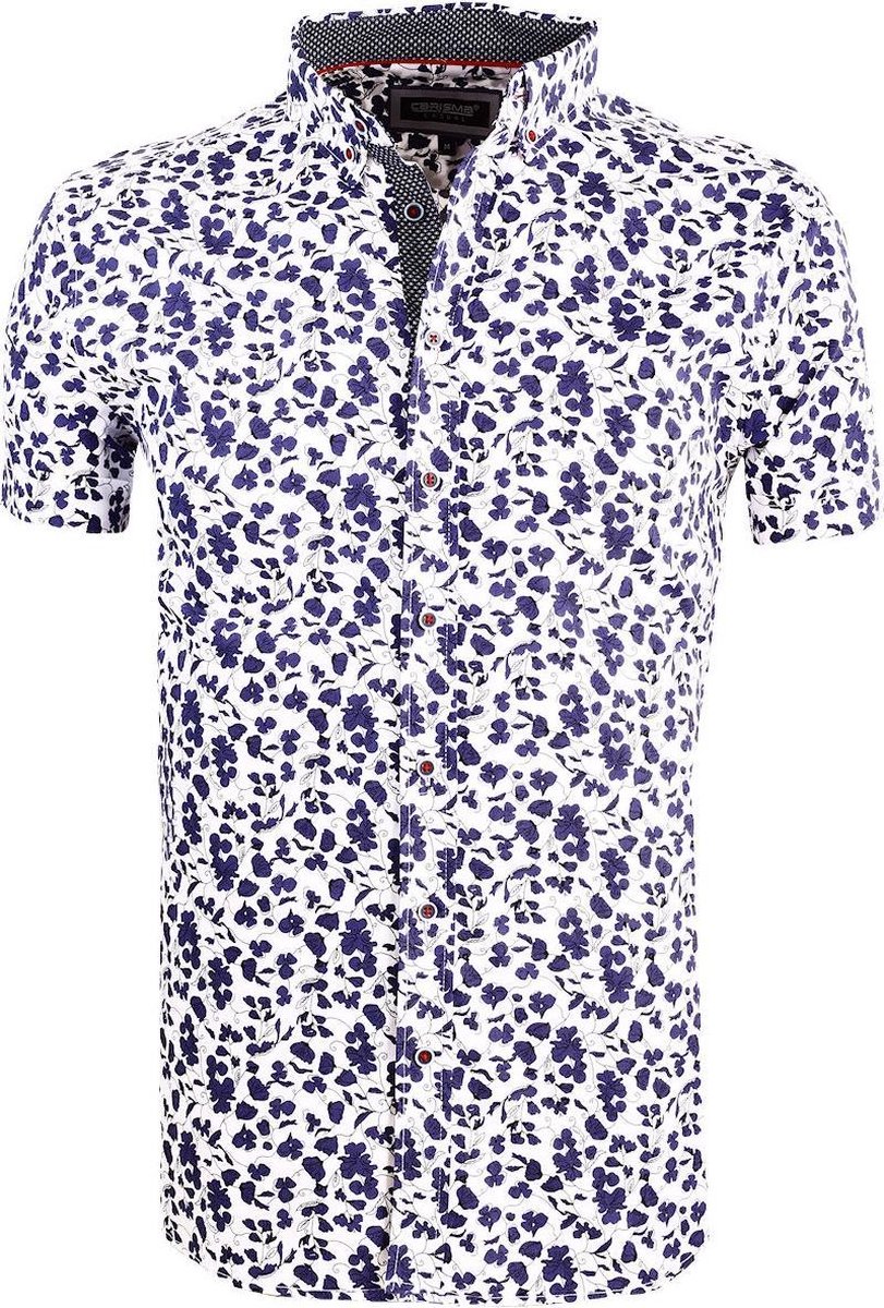 Carisma Overhemd Korte Mouw Met Bloemenprint Wit 9113 - XL