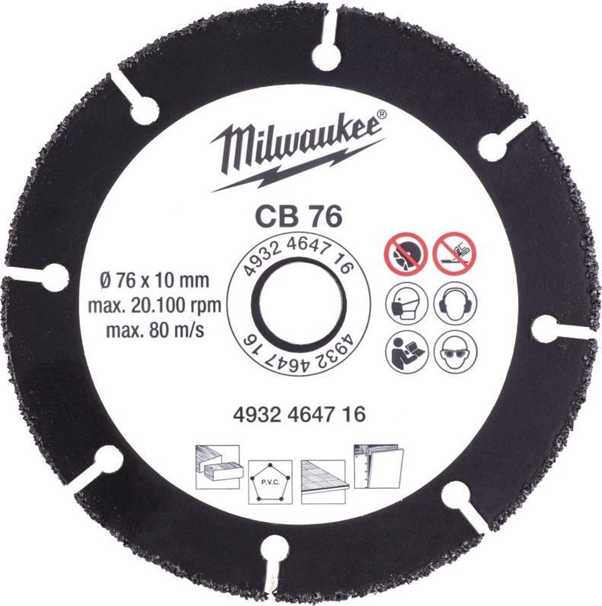 Milwaukee Hardmetalen mes 76 mm CB 76 mm - 1 st - 4932464716