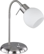 LED Tafellamp - Trion Frudo - 4W - E14 Fitting - Warm Wit 3000K - Rond - Mat Nikkel - Aluminium - BSE