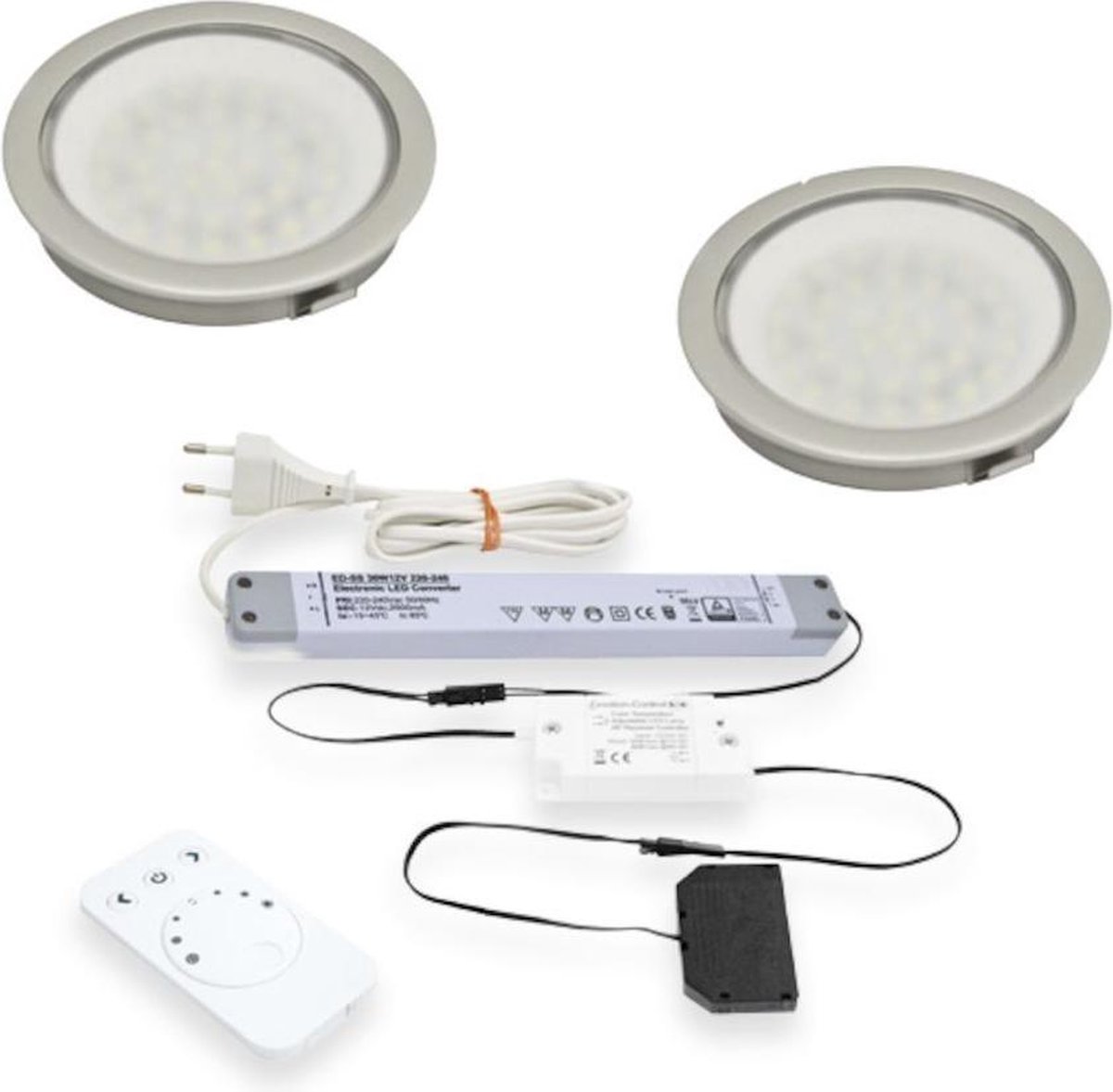 L&S Moonlight Emotion LED keukenspot (2 spots) RVS incl. afstandsbediening