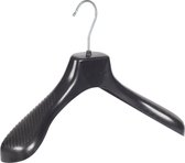 De Kledinghanger Gigant - 5 x Mantel / kostuumhanger kunststof zwart met schouderverbreding, 39 cm