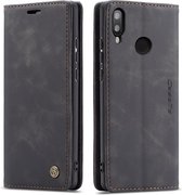 CaseMe - Hoesje geschikt voor Huawei P Smart (2019) - Wallet Book Case - Magneetsluiting - Zwart