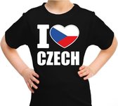 I love Czech t-shirt Tsjechie zwart voor kids M (134-140)