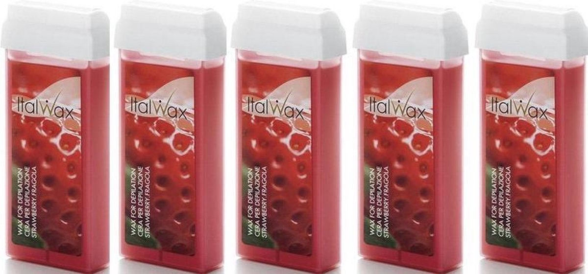 ItalWax 5x Harspatroon Strawberry 100 ml