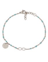 Proud MaMa Armband ZILVER met blauwe kralen infinity | Proud MaMa