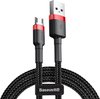 Baseus Cafule Fast Charge Micro-USB Gevlochten Kabel 1m Zwart/Rood