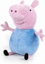 Pluche Peppa Pig/Big knuffel in blauwe outfit 42 cm speelgoed - Cartoon varkens/biggen knuffels - Speelgoed voor kinderen