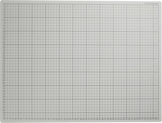 1x Grijze hobby snijmat 45 x 60 cm A2 formaat - Papier snij onderlegger/placemat met ruitjes