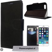 iPhone 6 4, 7 Wallet Boek Case Lederen Hoesje Zwart
