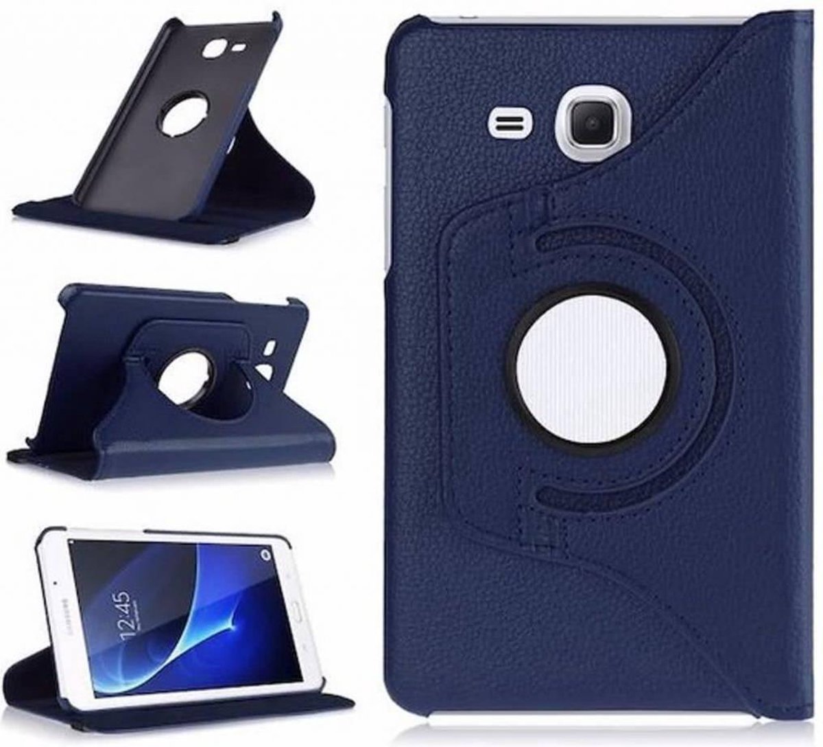 Geschikt voor Samsung Galaxy Tab A 7.0 inch (2016) T280 / T285 hoesje 360 graden draaibare Case Donker Blauw
