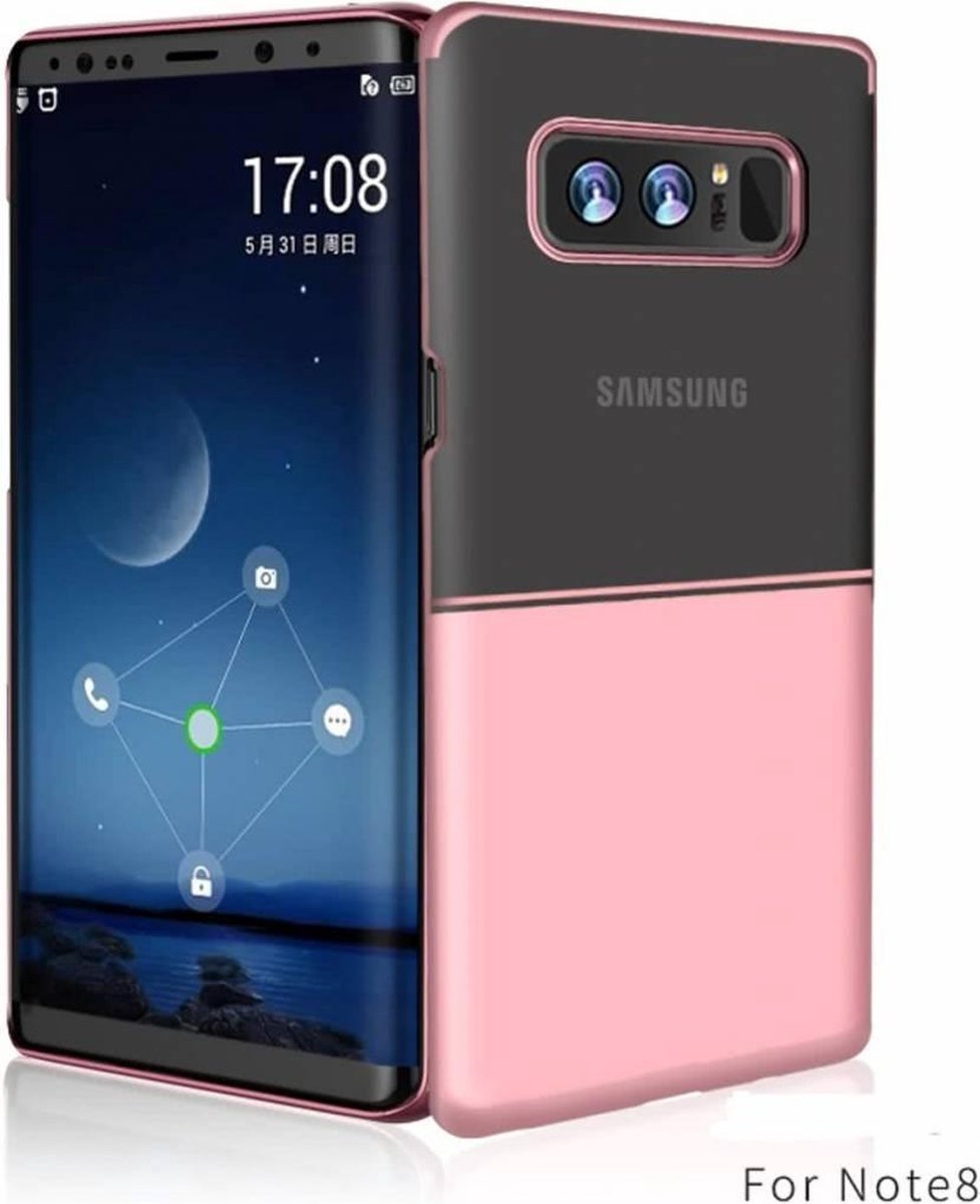 Xundd Samsung Galaxy Note 8 Luxe Hard PC + Plating Half Transparant Clear Hoesje Rose Goud