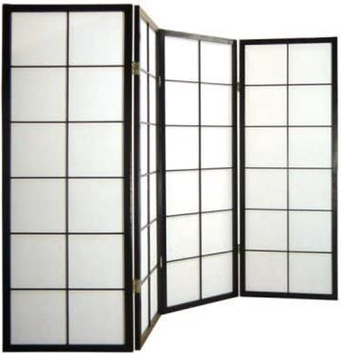 Fine Asianliving Japanese Room Divider L180cmxH130cm Shoji Rice Paper Black 4 Panel