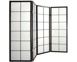 Fine Asianliving Japanese Room Divider L180cmxH130cm Shoji Rice Paper Black 4 Panel