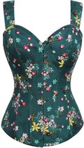 Attitude Holland Overbust korset -S- Malin Flowers Groen