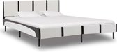 Bedframe kunstleer wit en zwart 160x200 cm