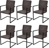 Eetkamerstoelen 6 st kunstleer bruin