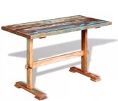 Eettafel op voet massief gerecycled hout 120x58x78 cm