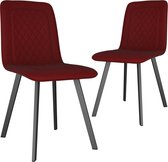 Eetkamerstoelen 2 st fluweel rood