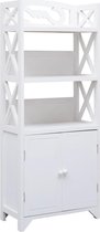 Badkamerkast 46x24x116 cm paulowniahout wit