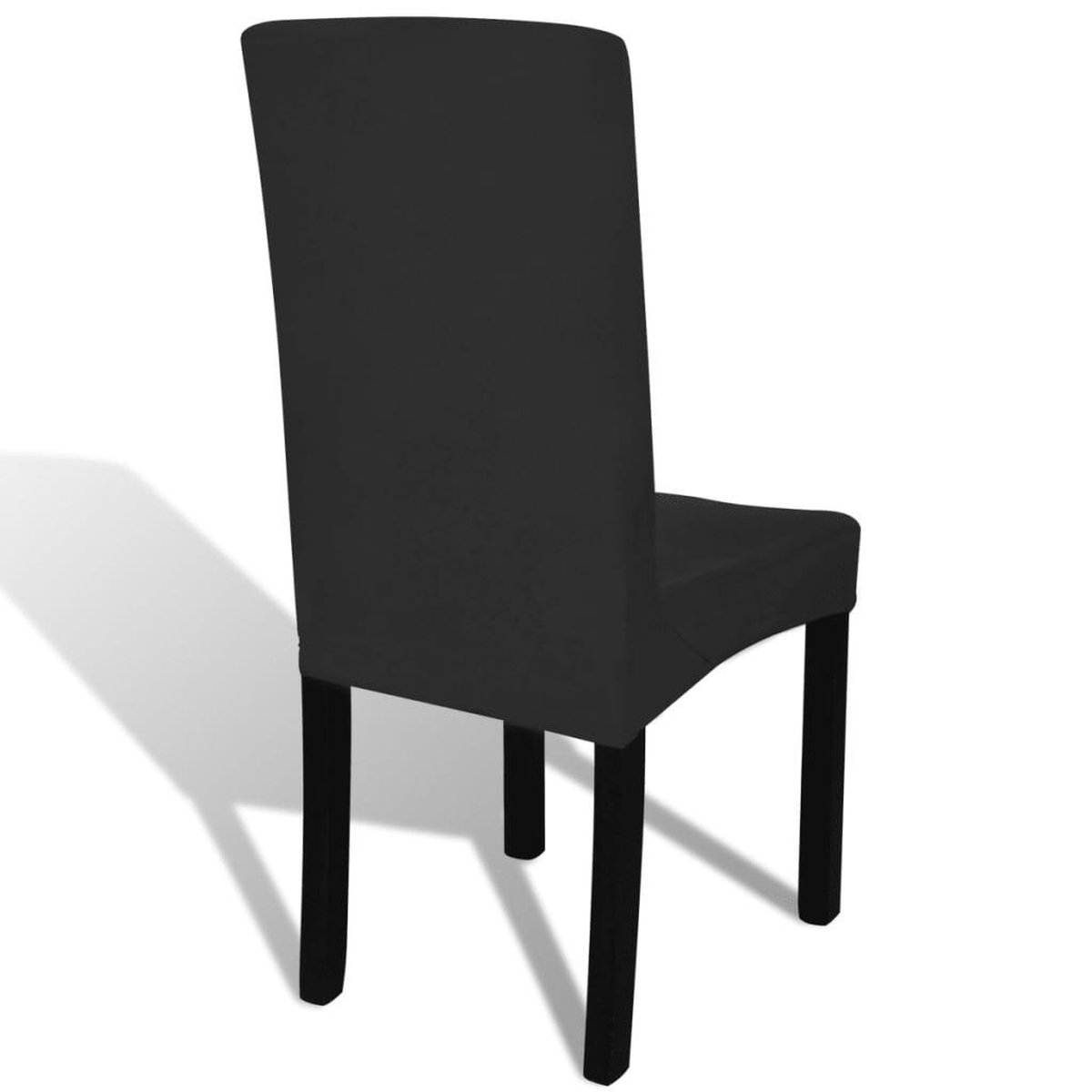 Hoes voor stoelen 6 stuks stretch (zwart)