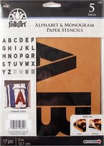 FolkArt Monogram papier Stencil - 5 bold font letters