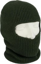 Bonnet un trou / bonnet de ski - vert armée - taille unique - outdoor / bivouac / sports d'hiver - cagoule chaude un trou