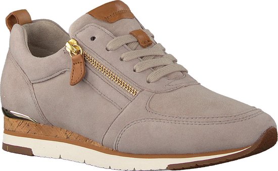 Gabor Dames Lage sneakers 431 - Taupe - Maat 38 | bol.com