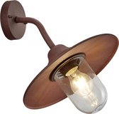 LED Tuinverlichting - Tuinlamp - Trion Brenionty - Wand - E27 Fitting - Roestkleur - Aluminium - BES LED
