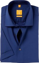 Redmond modern fit overhemd - korte mouw - rookblauw - Strijkvriendelijk - Boordmaat: 43/44